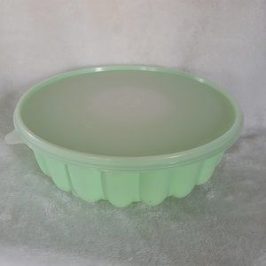 Tupperware 3 Piece Cold Jello Mold Green Retro Mid Century MCM